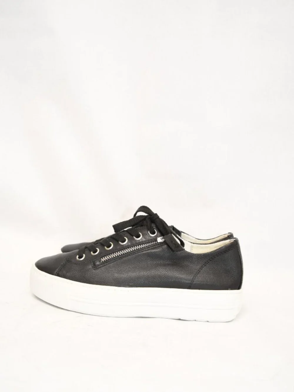 NEW $440 PAUL GREEN skylar platform sneaker TRAINER LEATHER BLACK 9.5 US (TF22)